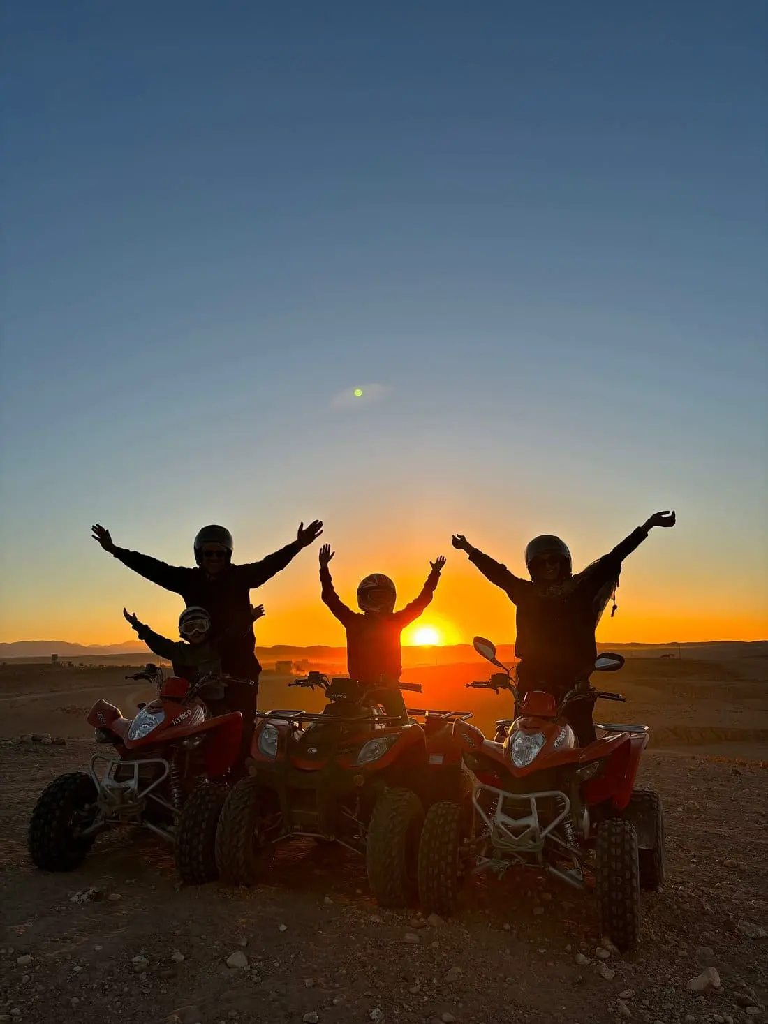 Adventure and dinner in the desert with quad